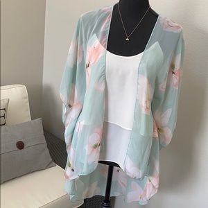 Floral Kimono Light Blue